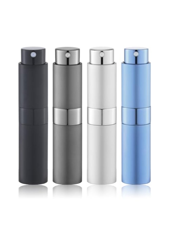 Lulupack Travel Perfume Bottle Refillable Cologne Spray Atomizer Mini Small Travel Size Empty Sprayer for Refill Sample Container Portable Fragrance Decant Dispenser for Women Men 8ml 4PCS Grey - Image 1