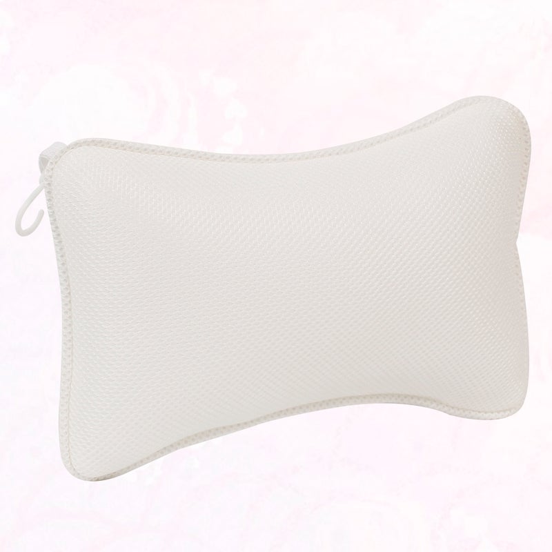 2 pcs Non- Bathtub Pillow with Cups Pillow Neck Shoulder Support Cushion (White) - Image 4
