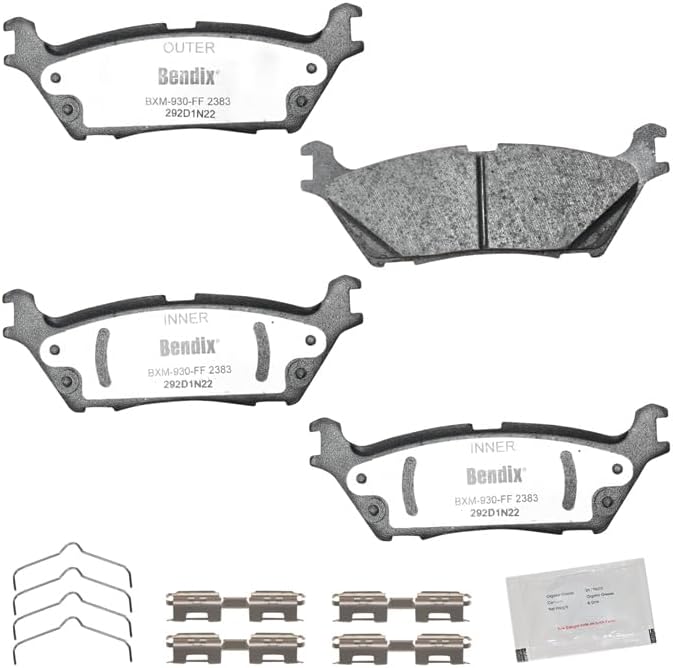 Bendix Fleet Metlok MKD2383FM Semi-Metallic Rear Brake Pads for Ford Expedition 2024-2023, F-150 2023-2021, F-150 Lightning 2022, Lincoln Navigator 2024-2023 - Image 2