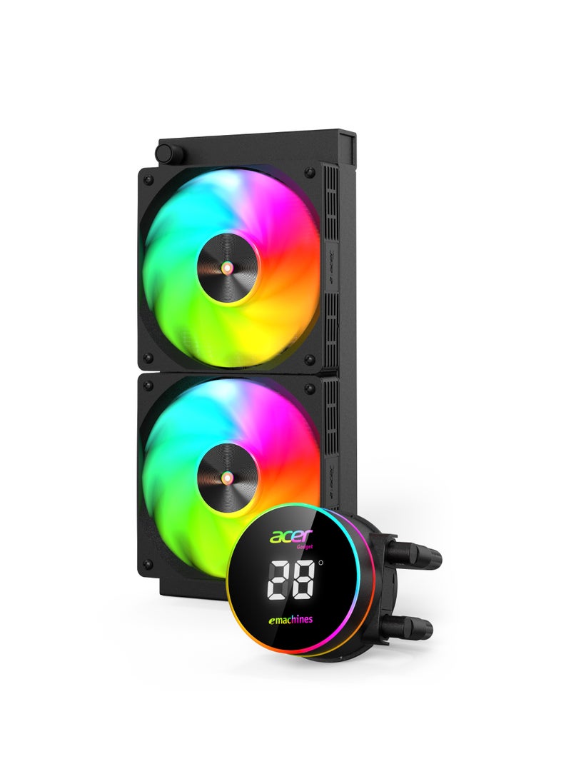 أيسر AC240، مبرد ماء للمعالج مع مروحة، رادياتير ألومنيوم، متوافق مع AMD وIntel، تبريد سائل عالي الأداء، لون أسود - Image 3