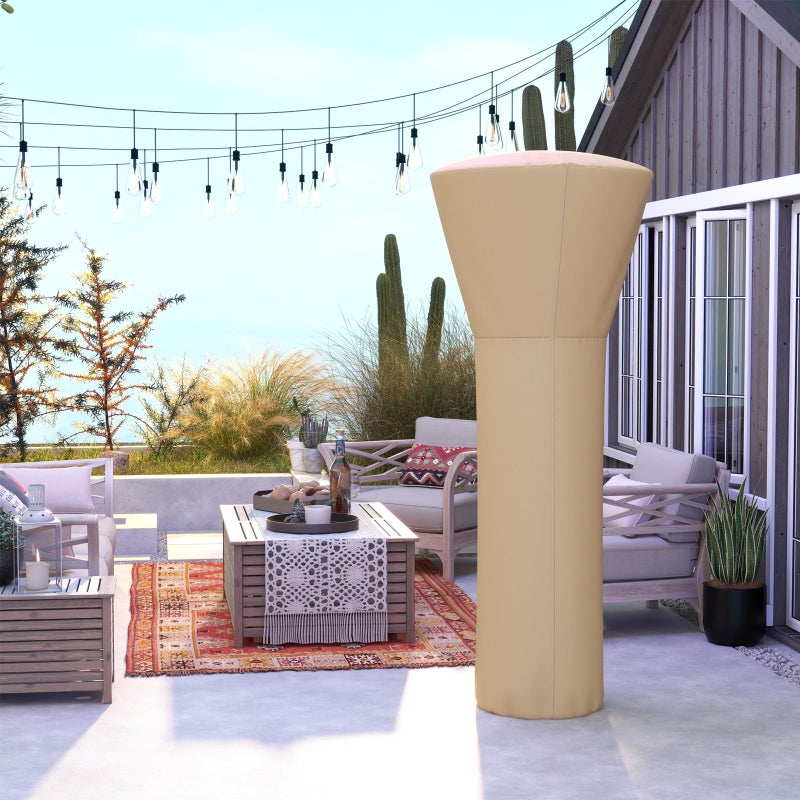 COSTWAY Patio Heater Cover, Waterproof Outdoor Heater Cover with Zipper and Storage Bag, Sun Snow Resistant Dustproof Cover for Tabletop Propane Heater Outdoor, 87"H x 34"D x 19"B, Beige - Image 2