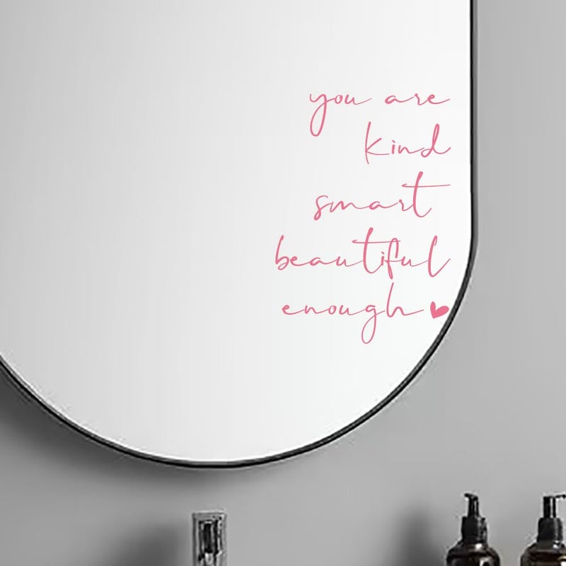 CIKTCOKO 3X Affirmation Mirror Decal,Room Decal,Positive Affirmation Mirror Sticker for Bedroom Home Decoration,You are Kind Smart Beautiful Enough Stickers,Bathroom Decor,Salon Vanity Mirror Decor - Image 3