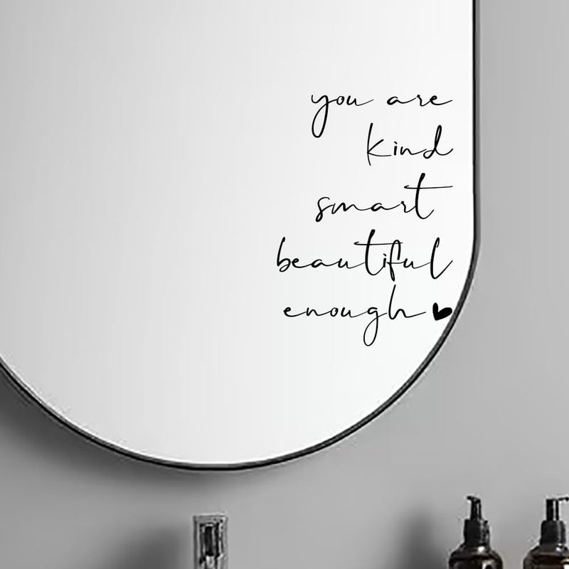 CIKTCOKO 3X Affirmation Mirror Decal,Room Decal,Positive Affirmation Mirror Sticker for Bedroom Home Decoration,You are Kind Smart Beautiful Enough Stickers,Bathroom Decor,Salon Vanity Mirror Decor - Image 2