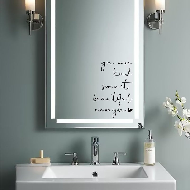 CIKTCOKO 3X Affirmation Mirror Decal,Room Decal,Positive Affirmation Mirror Sticker for Bedroom Home Decoration,You are Kind Smart Beautiful Enough Stickers,Bathroom Decor,Salon Vanity Mirror Decor - Image 4