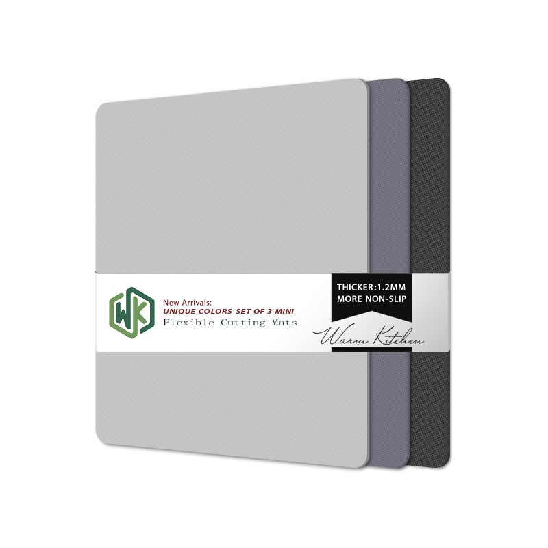 WK Small Flexible Plastic Cutting Boards for Kitchen Set of 3 Non Slip Cutting Mats for Meat Mini Cutting Board Mats BPA Free Dishwasher Safe 73x115