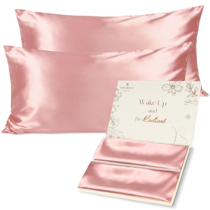 Yanibest Satin Pillowcase, King Size Pillow Cases Set of 2 - Silk Pillow Cases for Hair and Skin with Zipper, Silk Pillow Cases King for 20"x36", Exquisite Packaging for Women Men - Image 1