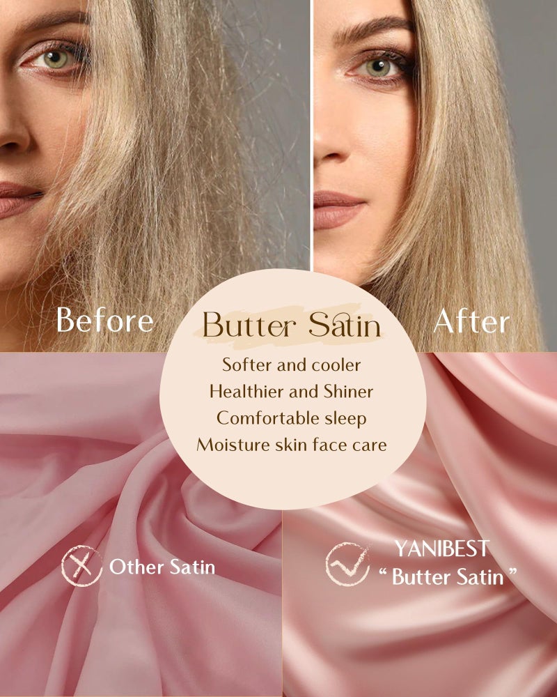 Yanibest Satin Pillowcase, King Size Pillow Cases Set of 2 - Silk Pillow Cases for Hair and Skin with Zipper, Silk Pillow Cases King for 20"x36", Exquisite Packaging for Women Men - Image 4