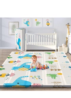 XICEN Reversible Baby Play Mat, Waterproof Foldable Playmat Infants Non Slip Gym Mat, Toddlers Portable Extra Large Thick Foam Crawling Mat with Travel Bag, BPA Free, Size 180*200*1.5cm/79x71x0.6 inch  - Image 1