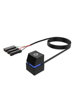 Computer Desktop Switch Button Internet Cafe Desktop Power Supply Startup Button Home External Button Extension Cable-Color:Sky Blue 2m+1 Shunt Line