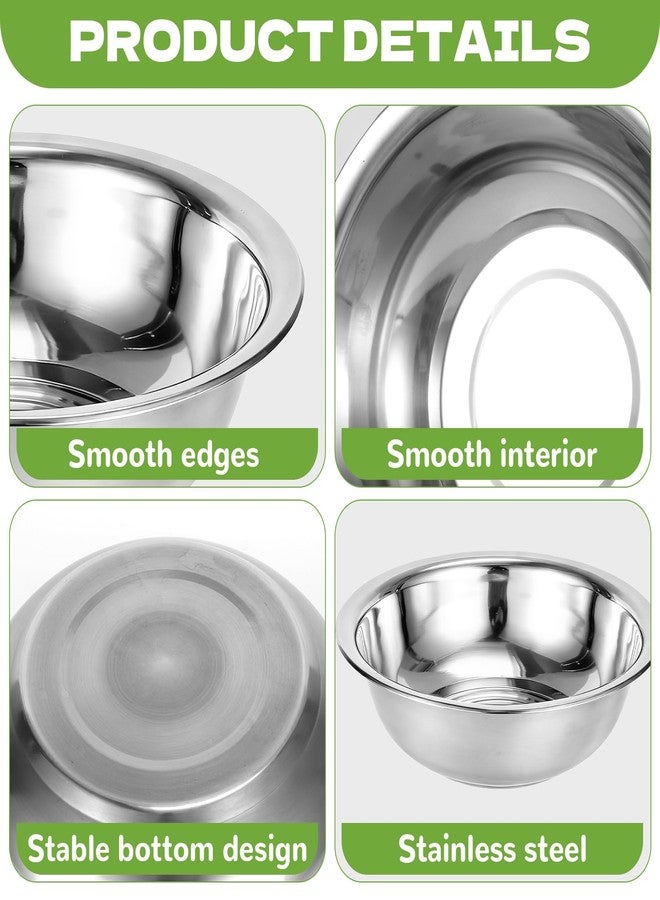 YEXEXINM 8 PCS Stainless Steel Mixing Bowls 13 Inch 8 Qt Extra Large Metal Basin with Mirror Finish, Heavy-Duty Salad Dough Bowl Kitchen Prep Bowl Dishwasher Safe Dish Tub for Home & Commercial Cooking - Image 3