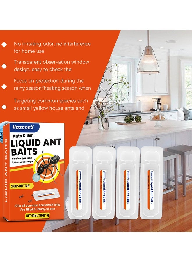 HOZONEX Liquid Ant Baits, Ant Repellent Liquid, Ameisen Stop Abwehrliquid, Ant Killer, Long-Lasting Repellent, Mild Ingredients, Suitable For Home Outdoor Kitchen Ant Repellent Window Sill Corner Universal Protective Agent, 40ml - Image 3