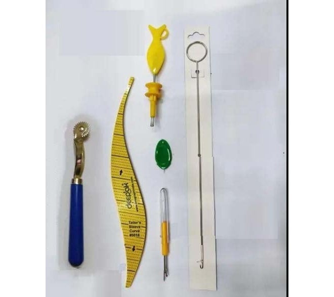 PMW مجموعة من - مقياس منحنى الأكمام - عجلة تعليم/تتبع - جهاز لف البكرة - إبرة حلقة - خافض الإبرة - مفك الخياطة - Image 1