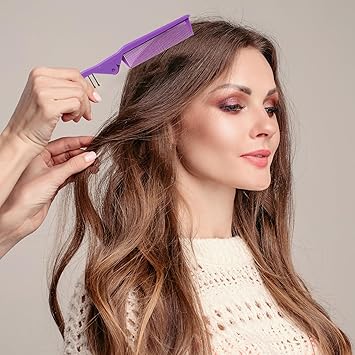 Styquenzer Folding Hair Brush 3 Pcs Portable Travel Comb Set Multicolor Foldable Hair Brush Double Headed Compact Folding Brush Massage Head Brush and Fine Tooth Hair Comb for Women Pink Blue Purple - Image 5