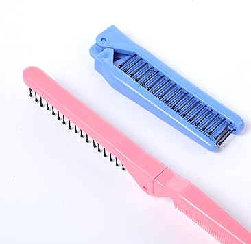 Styquenzer Folding Hair Brush 3 Pcs Portable Travel Comb Set Multicolor Foldable Hair Brush Double Headed Compact Folding Brush Massage Head Brush and Fine Tooth Hair Comb for Women Pink Blue Purple - Image 4