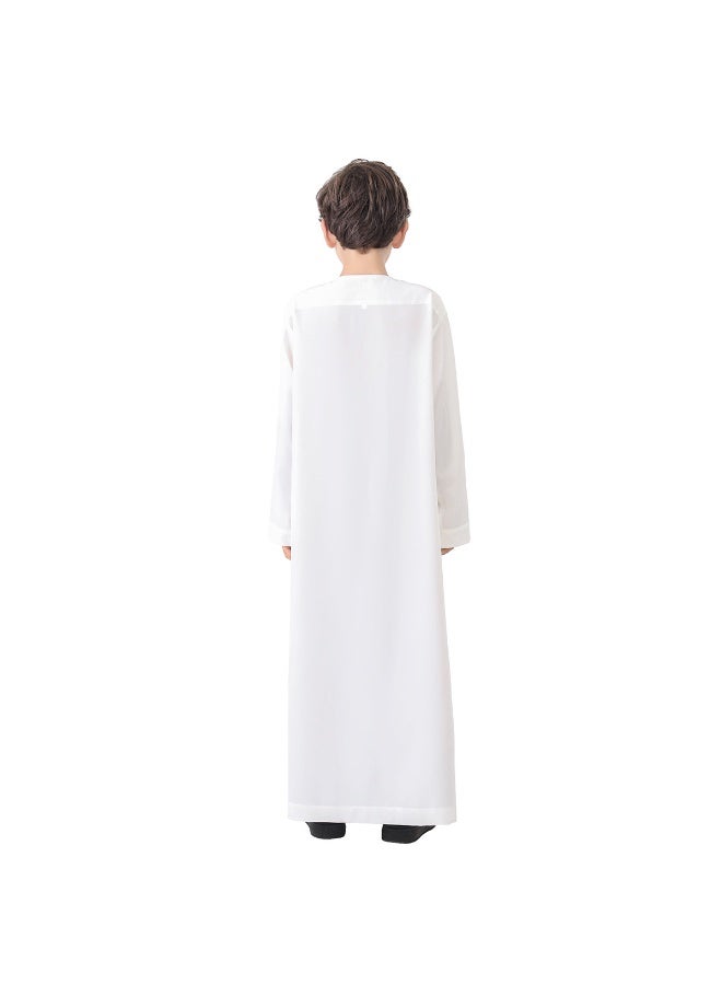 NIBEMINENT Boy's Muslim Clothes Durable Kaftan Robe Dubai Long Gown Ethnic Clothes,1pc Soft Robe  - Image 5