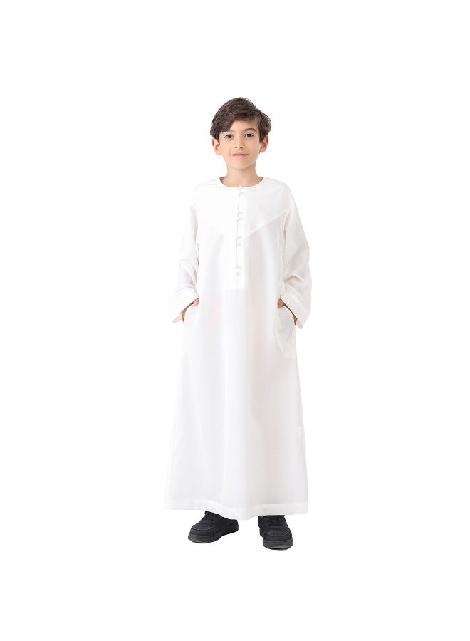 NIBEMINENT Boy's Muslim Clothes Durable Kaftan Robe Dubai Long Gown Ethnic Clothes,1pc Soft Robe  - Image 4