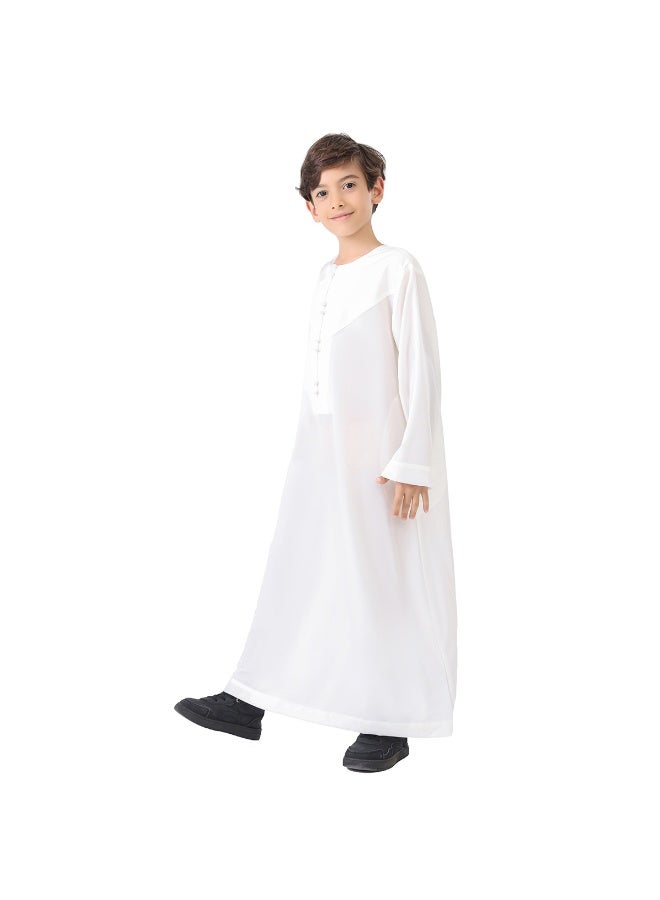 NIBEMINENT Boy's Muslim Clothes Durable Kaftan Robe Dubai Long Gown Ethnic Clothes,1pc Soft Robe  - Image 3
