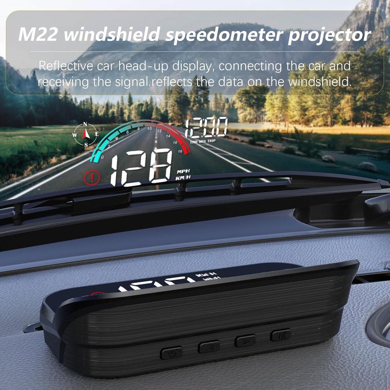 AZIJYV Windshield Speedometer Projector, Digital GPS Speedometer with Speed, Overspeed， Heads Up Display for Cars Suitable for All Vehicles - Image 4