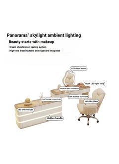AWD AWD Dressing Vanity Set with Mirror and Chair Illuminated Storage Dresser Cloud Mirror Shape Makeup Table with Adjustable Cabinet and Large Drawers for Bedroom or Dressing Room  - Image 3