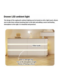 AWD AWD Dressing Vanity Set with Mirror and Chair Illuminated Storage Dresser Cloud Mirror Shape Makeup Table with Adjustable Cabinet and Large Drawers for Bedroom or Dressing Room  - Image 5