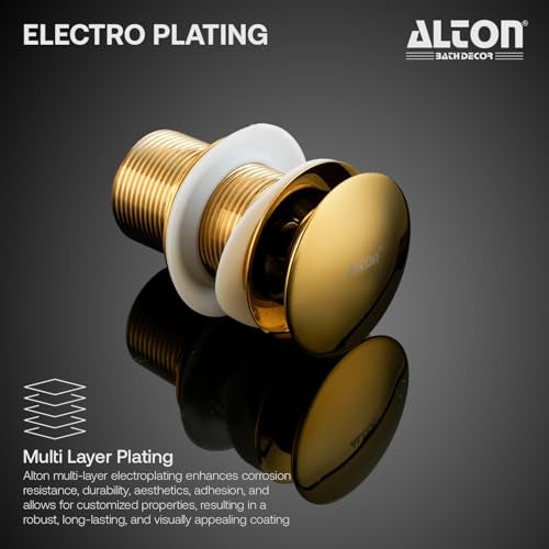 ALTON ALD115 Brass 3-INCH Pop-Up Type Waste Coupling For Wash Basin (Gold) - Image 5