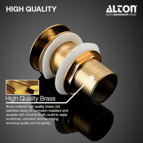 ALTON ALD115 Brass 3-INCH Pop-Up Type Waste Coupling For Wash Basin (Gold) - Image 4