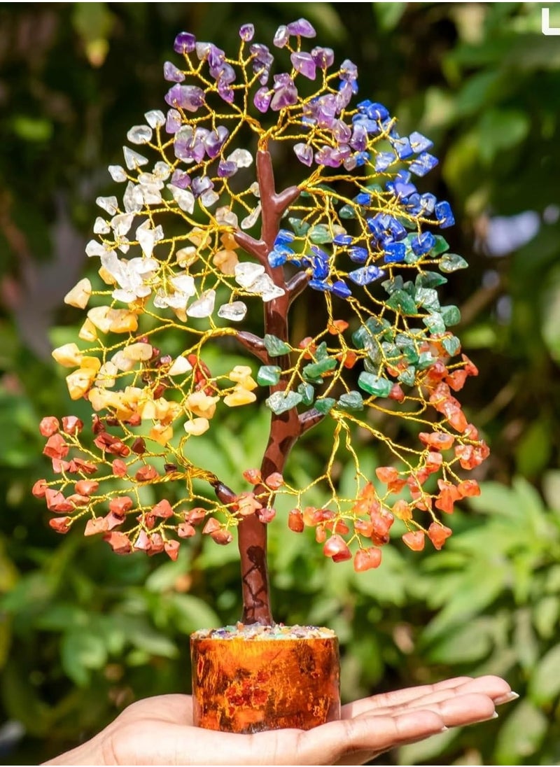 LIMOS Chakra Tree, Crystal Tree for Positive Energy - Crystals & Healing Stones - Feng Shui Seven Chakra Tree of Life Decor - Home Decorations for Living Room, 7 Chakra Tree, 200 Beads, 8-10"  - Image 2