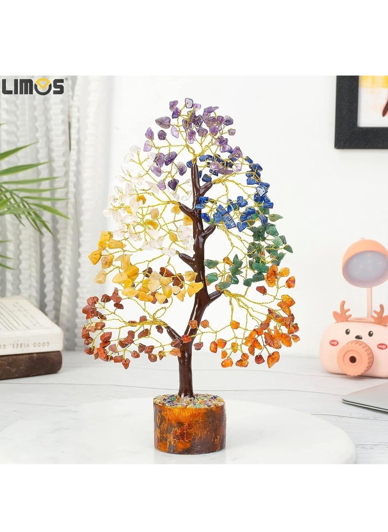 LIMOS Chakra Tree, Crystal Tree for Positive Energy - Crystals & Healing Stones - Feng Shui Seven Chakra Tree of Life Decor - Home Decorations for Living Room, 7 Chakra Tree, 200 Beads, 8-10"  - Image 3
