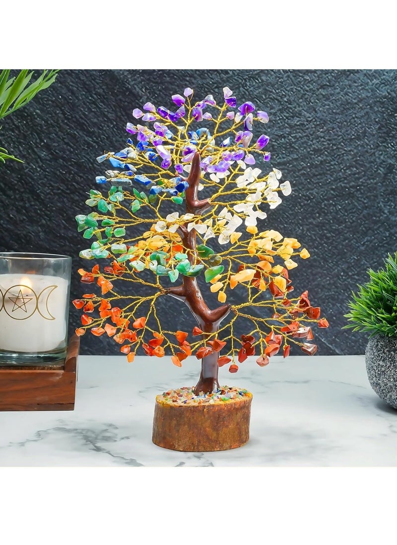 LIMOS Chakra Tree, Crystal Tree for Positive Energy - Crystals & Healing Stones - Feng Shui Seven Chakra Tree of Life Decor - Home Decorations for Living Room, 7 Chakra Tree, 200 Beads, 8-10"  - Image 1