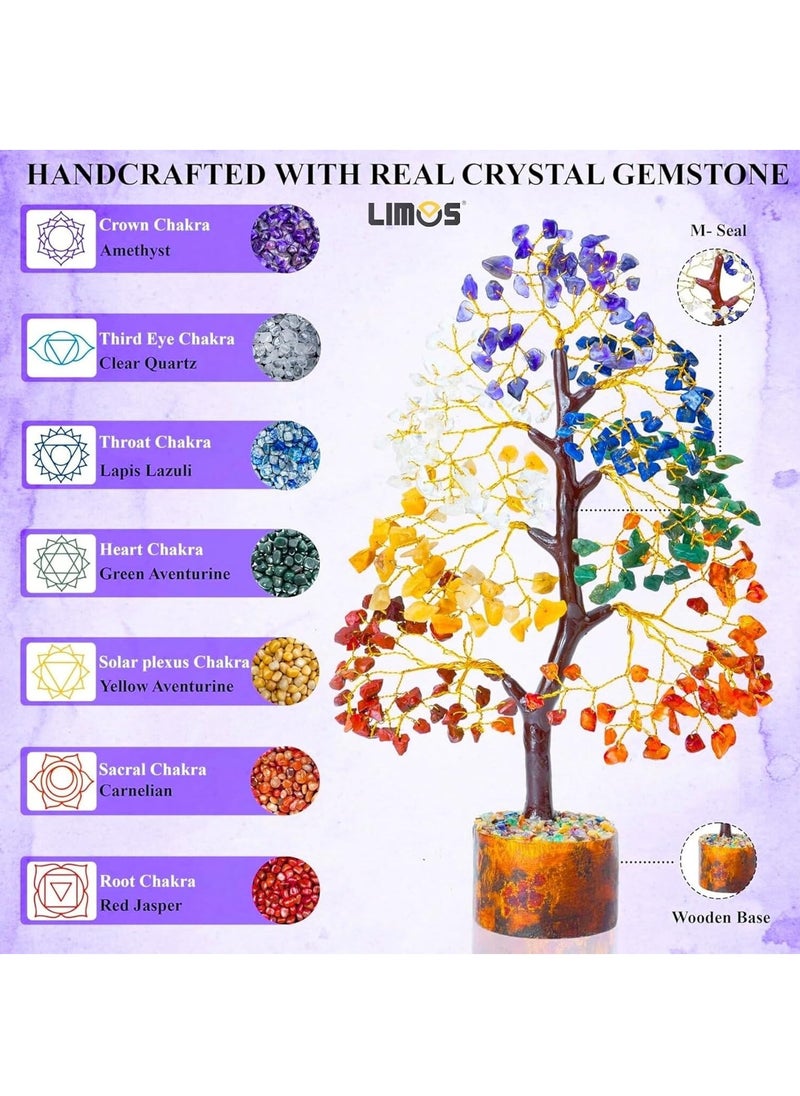LIMOS Chakra Tree, Crystal Tree for Positive Energy - Crystals & Healing Stones - Feng Shui Seven Chakra Tree of Life Decor - Home Decorations for Living Room, 7 Chakra Tree, 200 Beads, 8-10"  - Image 4