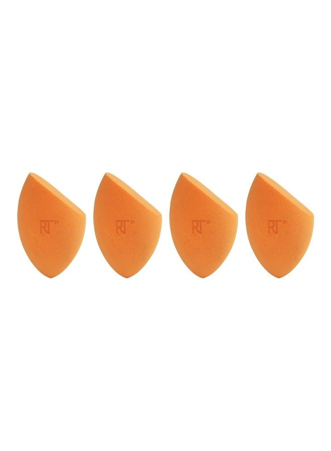 REAL TECHNIQUES Miracle Complexion Sponge Blender For Liquid And Cream Foundation Full Coverage Professional Makeup Tool Streak And Cruelty Free Vegan Latex Free 4 Count Orange - Image 2