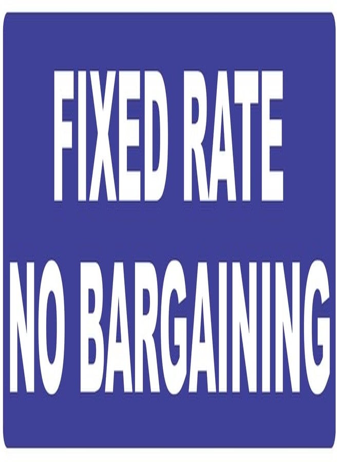 VAAIMAI Fixed Rate NO Bargaining Foam Board Sticker Sign Board 12X4 Inch Vinyl UV Laminated Waterproof Blue, Pack of 1 - Image 1