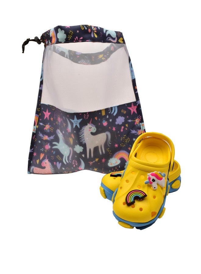 Playful Plunge Baby Shoe Pouch - Drawstring Closure, Transparent Front, 100% Polyester & Net, Single Compartment Organizer - Image 1