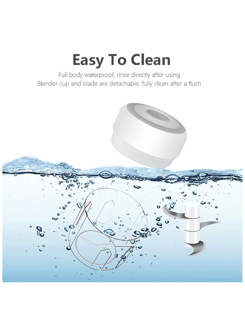 MINI Garlic Machine, White Electric Garlic and Onion Grinder Usb Charging Portable Electric Garlic Masher Food Waterproof Food Processor for Kitchen Mini Food Slicer (White) - Image 5