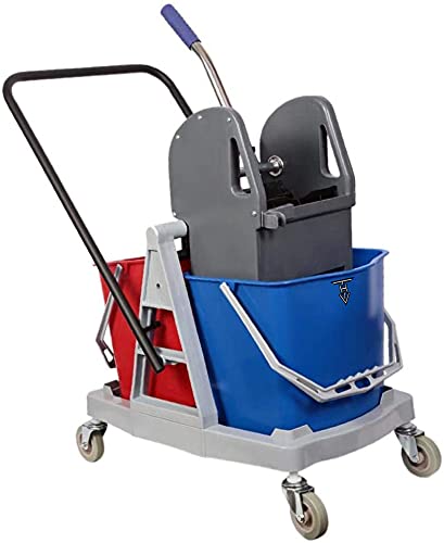 TARGET HYGIENE TARGET HYGIENE Double Bucket Mop Down Press Wringer Trolley Set 40 LTR  - Image 4