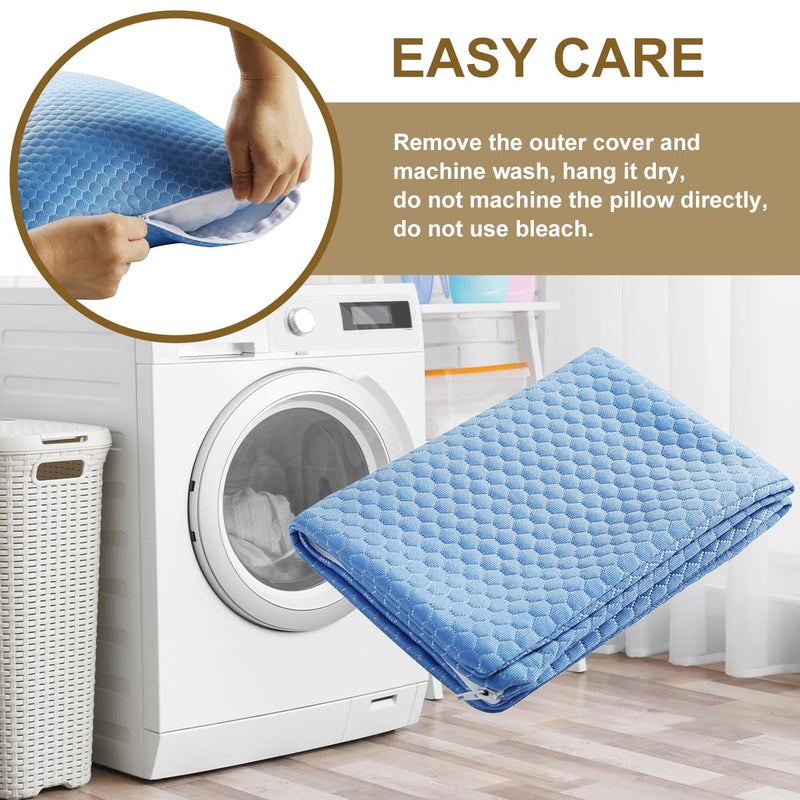 Ivellow Travel Pillow Cooling Camping Pillow for Sleeping Compressible Shredded Memory Foam Pillow Compact Firm Supportive Pillow for Adults Kids Outdoor Backpacking Hiking Essential Gear Blue M - Image 5