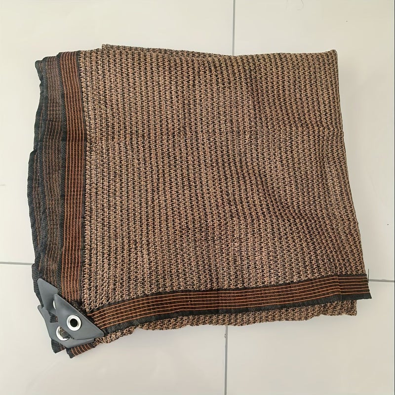 Brown High Density Polyethylene HDPE Shade Cloth With Copper Grommets 157.48 x 196.85 Inch 81 To 90 Percent UV Block Canopy Cover For Gazebos Terraces Garden Canopies Balconies Decks Patio Terrace Shade Ideal For Shade Sail Awning Pergola Balcony Privacy Screen Garden Screen Folding Chair Awning Gazebo Netting - Image 2