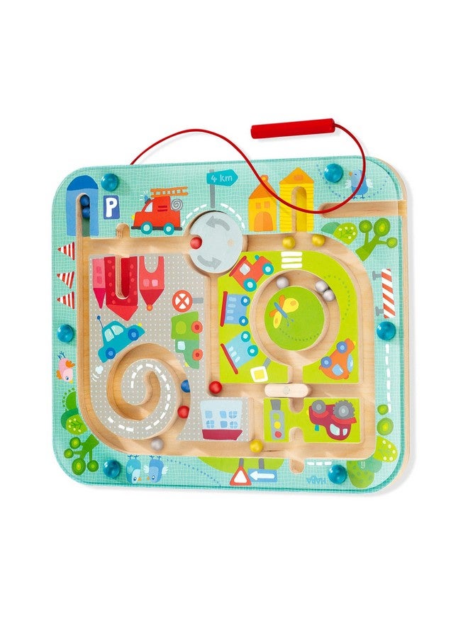 HABA Busy Board for Toddlers 2-4: Town Magnetic Maze Puzzle Game - Toddler Travel Toys for Preschoolers - Image 1