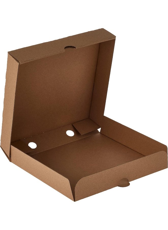Hotpack Disposable Folding Cardboard Brown Pizza Box 22x22cm, 5 Pieces