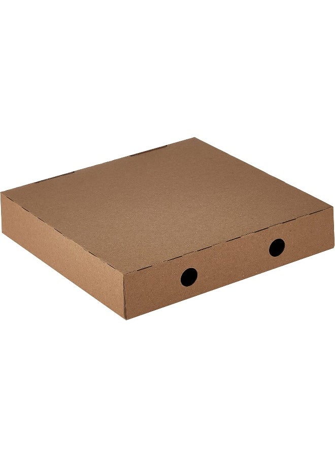 Hotpack Disposable Folding Cardboard Brown Pizza Box 22x22cm, 5 Pieces