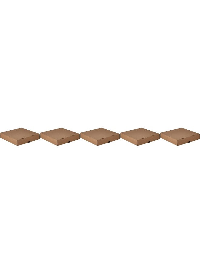 Hotpack Disposable Folding Cardboard Brown Pizza Box 22x22cm, 5 Pieces