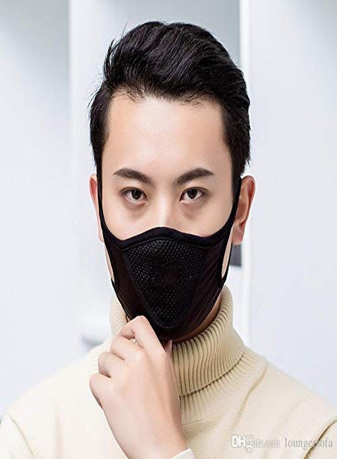 Malvina Unisex Anti Pollution Multi Color Mask Air Dust Face Masks Washable and Reusable Mouth Cover Windproof Dustproof Safety Mask for Men Women Outdoor Activities (Black) - Image 4