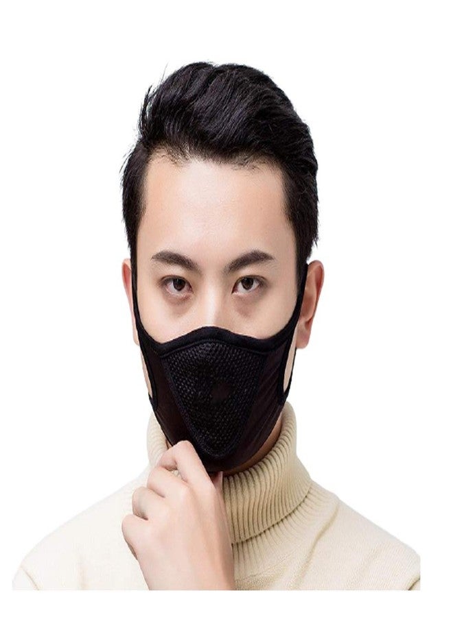 Malvina Unisex Anti Pollution Multi Color Mask Air Dust Face Masks Washable and Reusable Mouth Cover Windproof Dustproof Safety Mask for Men Women Outdoor Activities (Black) - Image 1