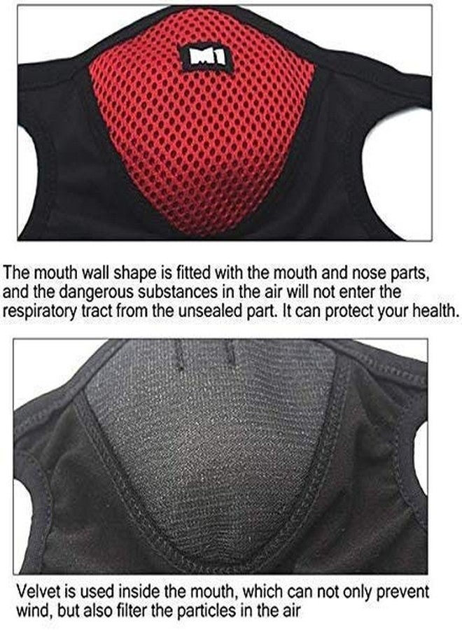 Malvina Unisex Anti Pollution Multi Color Mask Air Dust Face Masks Washable and Reusable Mouth Cover Windproof Dustproof Safety Mask for Men Women Outdoor Activities (Black) - Image 3
