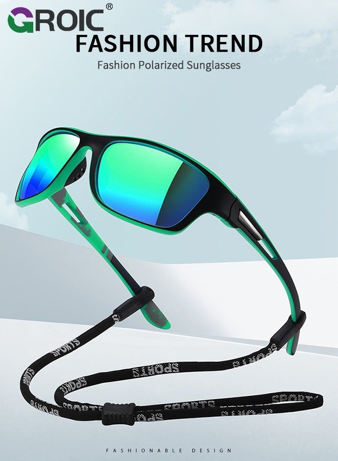 GROIC Sports Sunglasses Polarized Lenses, Cycling Sunglasses, Durable Ultra Light Cycling Glasses with Lanyard Case Glasses Case, Outdoor Sports Polarized Glasses, Windproof Sunglasses - Image 2