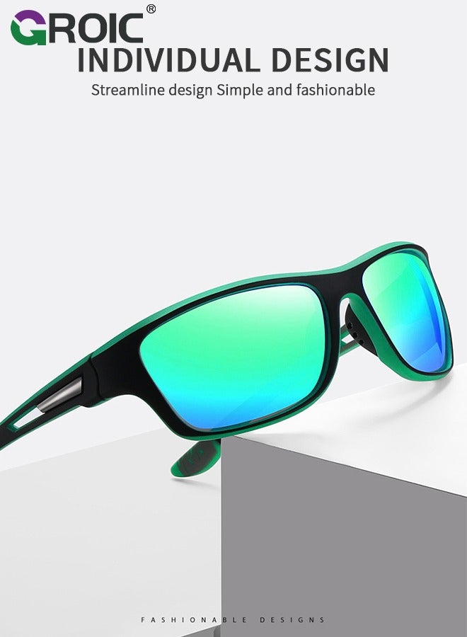 GROIC Sports Sunglasses Polarized Lenses, Cycling Sunglasses, Durable Ultra Light Cycling Glasses with Lanyard Case Glasses Case, Outdoor Sports Polarized Glasses, Windproof Sunglasses - Image 3