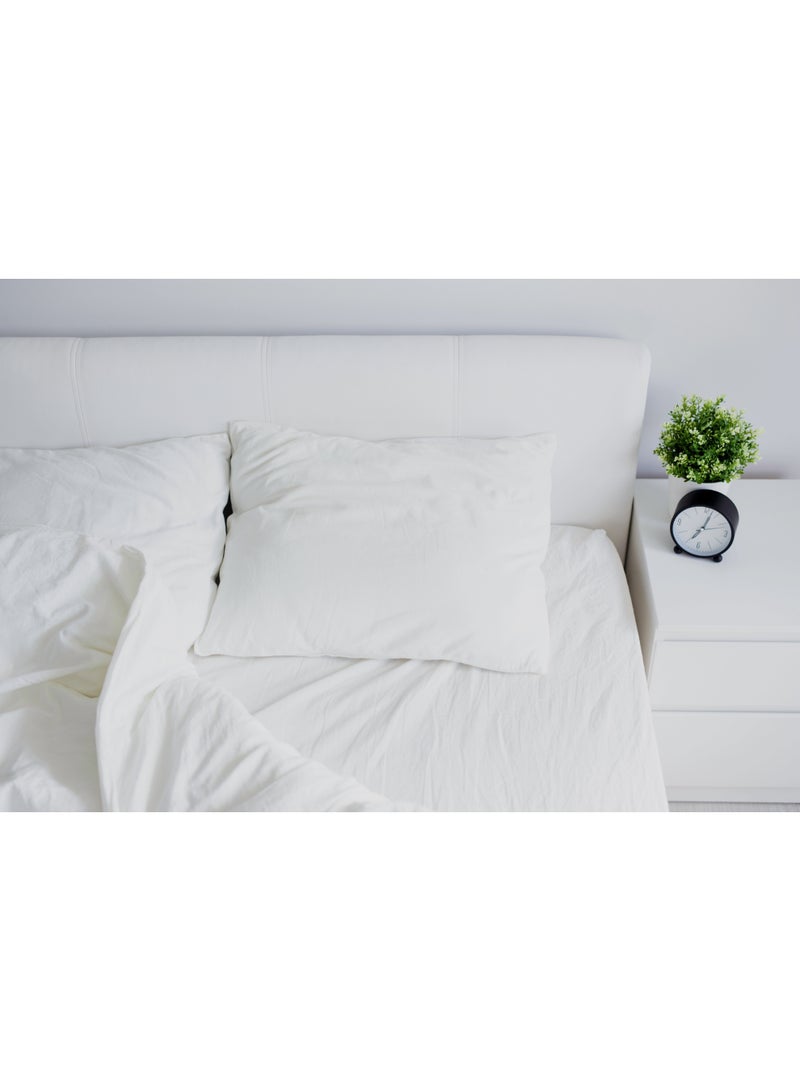 Ocra Hotel Collection Bedsheet Set, Polycotton, White - Image 1