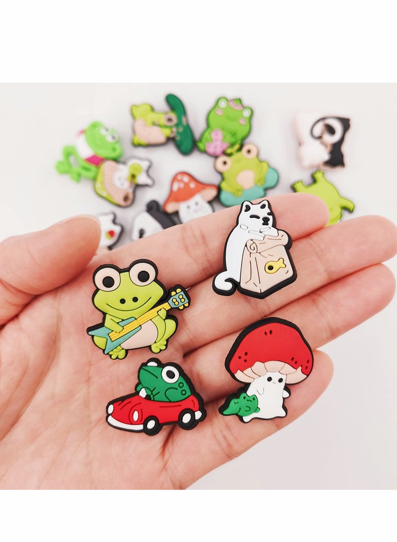 Excefore Shoe Decoration Charms 19 Pcs Mushroom Animal Shoe Charms PVC Kawaii Croc Accessories Pins for Boys Girls Kids and Teens Party Favors Birthday Gifts - Image 2