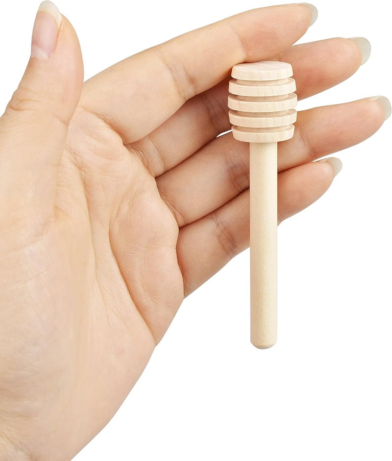 Ucheom Wooden Honey Dipper Sticks, 3Pcs Mini Honey Spoon for Honey Jar Dispense Mixing Stirrer - Image 2