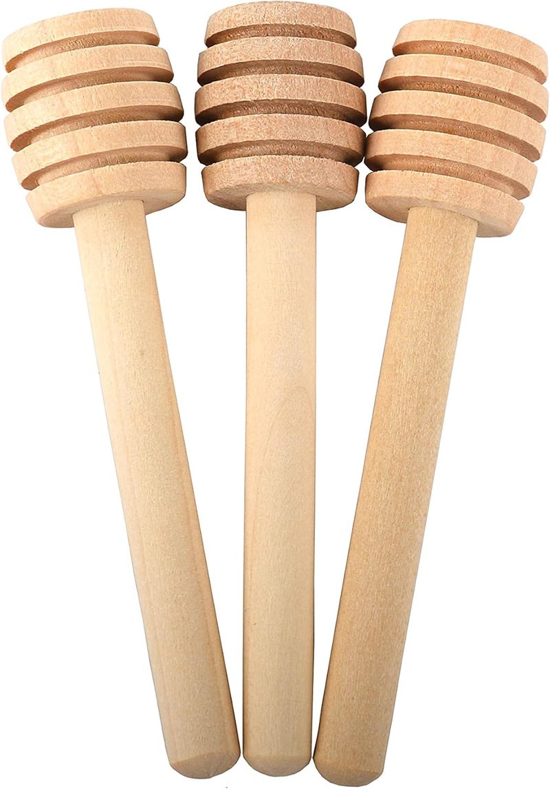 Ucheom Wooden Honey Dipper Sticks, 3Pcs Mini Honey Spoon for Honey Jar Dispense Mixing Stirrer - Image 1